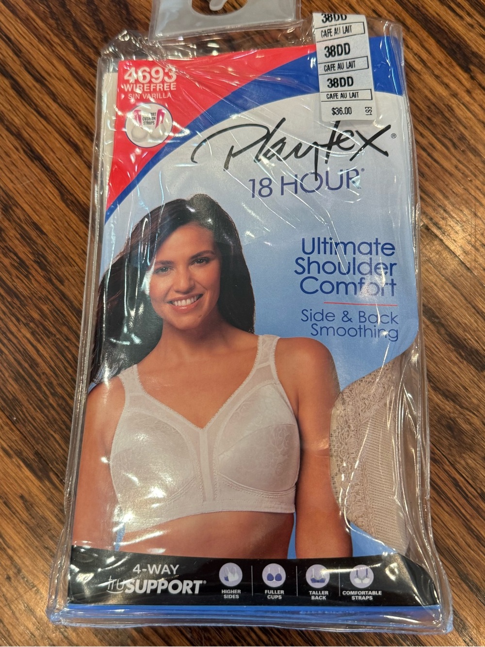 New Playtex 18‎ Hour Ultimate Shoulder Comfort Bra in Beige 38DD